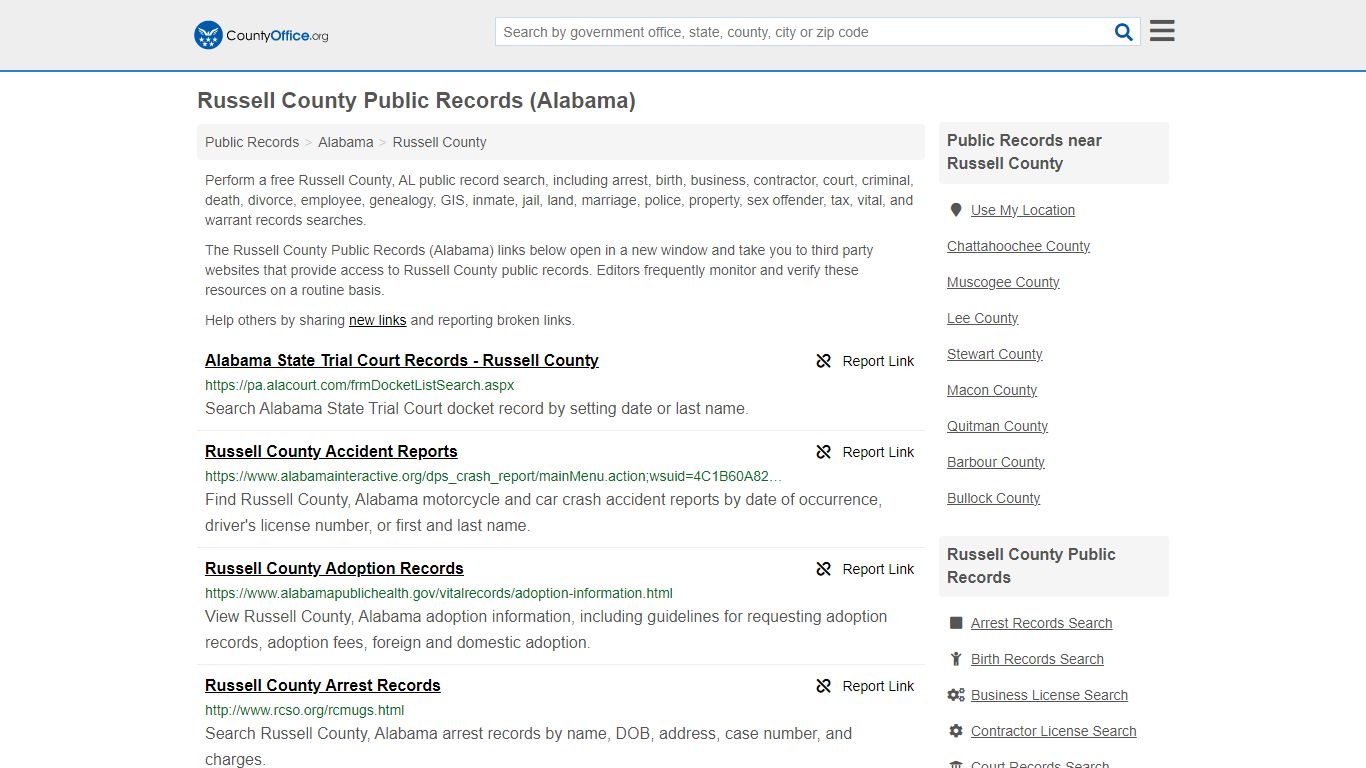 Public Records - Russell County, AL (Business, Criminal, GIS, Property ...